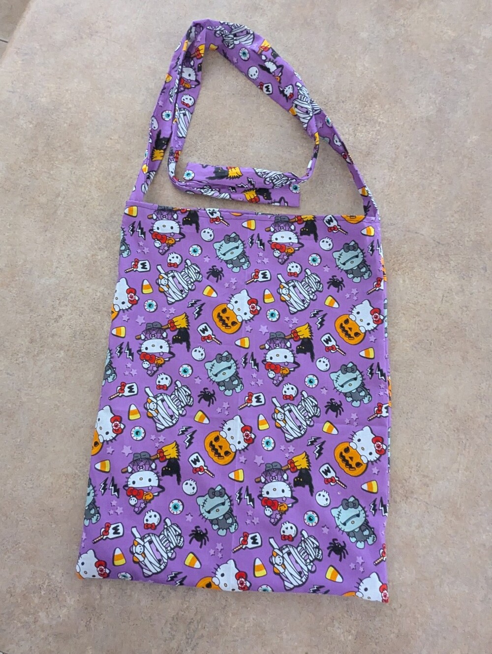 Handmade Sanrio Hello Kitty Halloween Purple Tote Bag Trick or Treat